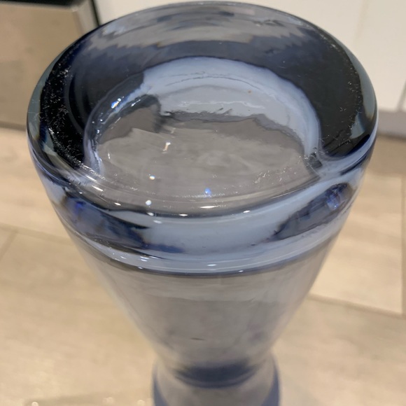 13 7/8” T Blue Vase Made in Poland.  4 1/4” Opening Rim to Rim.  No chips/cracks - Picture 10 of 13